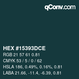 Código de color: HEX #15393DCE | qconv.com