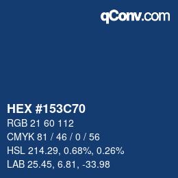 Color code: HEX #153C70 | qconv.com