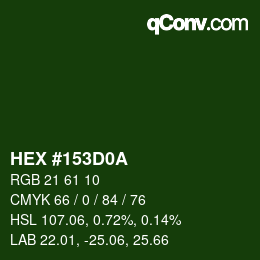 Código de color: HEX #153D0A | qconv.com