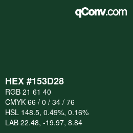 Color code: HEX #153D28 | qconv.com