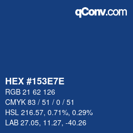 Color code: HEX #153E7E | qconv.com