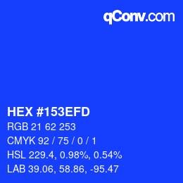 カラーコード: HEX #153EFD | qconv.com