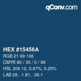 Farbcode: HEX #15456A | qconv.com