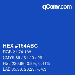 Color code: HEX #154ABC | qconv.com