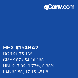 Farbcode: HEX #154BA2 | qconv.com