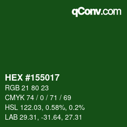 Color code: HEX #155017 | qconv.com