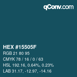 Color code: HEX #15505F | qconv.com