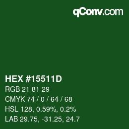 Farbcode: HEX #15511D | qconv.com