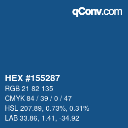 カラーコード: HEX #155287 | qconv.com