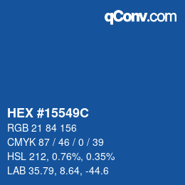Color code: HEX #15549C | qconv.com