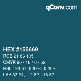 Color code: HEX #155669 | qconv.com
