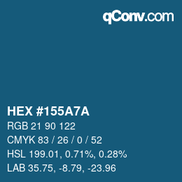 Color code: HEX #155A7A | qconv.com