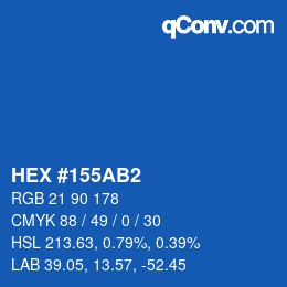 カラーコード: HEX #155AB2 | qconv.com