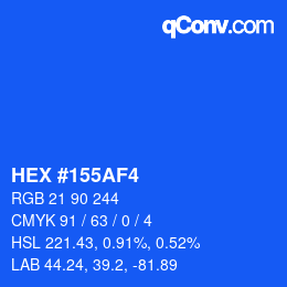 カラーコード: HEX #155AF4 | qconv.com