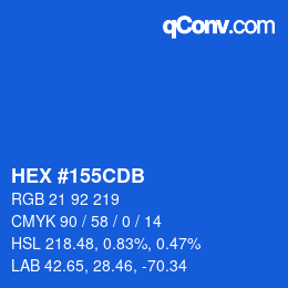颜色代码: HEX #155CDB | qconv.com