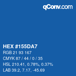 カラーコード: HEX #155DA7 | qconv.com