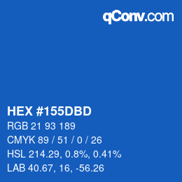 カラーコード: HEX #155DBD | qconv.com