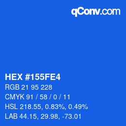 Color code: HEX #155FE4 | qconv.com