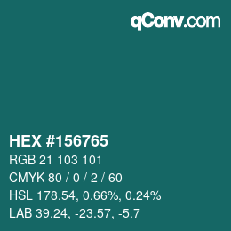 Color code: HEX #156765 | qconv.com