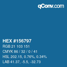 カラーコード: HEX #156797 | qconv.com