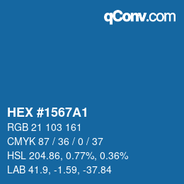 カラーコード: HEX #1567A1 | qconv.com