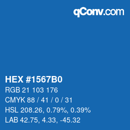 Color code: HEX #1567B0 | qconv.com