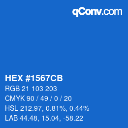 Color code: HEX #1567CB | qconv.com
