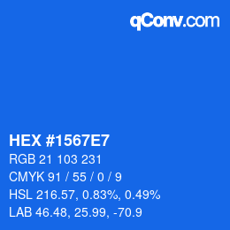 Color code: HEX #1567E7 | qconv.com