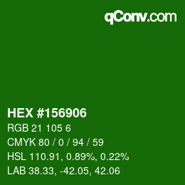 Color code: HEX #156906 | qconv.com