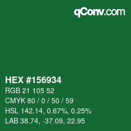 Color code: HEX #156934 | qconv.com