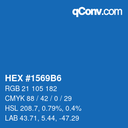 カラーコード: HEX #1569B6 | qconv.com