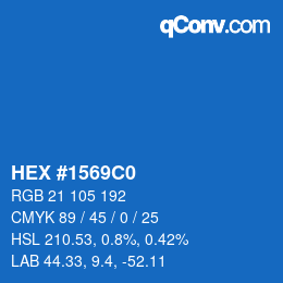 Color code: HEX #1569C0 | qconv.com