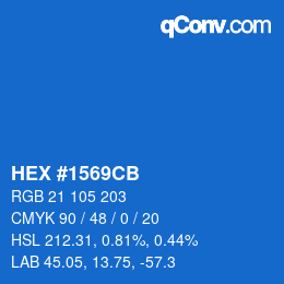 カラーコード: HEX #1569CB | qconv.com