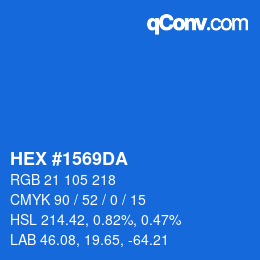 Color code: HEX #1569DA | qconv.com