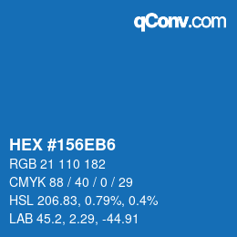 Color code: HEX #156EB6 | qconv.com