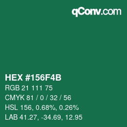 Color code: HEX #156F4B | qconv.com