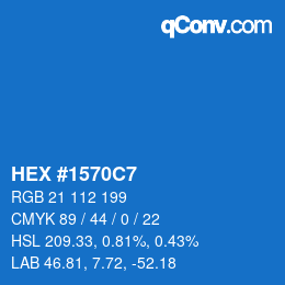 Color code: HEX #1570C7 | qconv.com