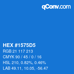 Color code: HEX #1575D5 | qconv.com