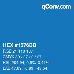 Código de color: HEX #1576BB | qconv.com