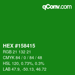 Color code: HEX #158415 | qconv.com
