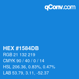 Color code: HEX #1584DB | qconv.com