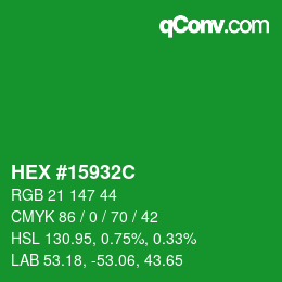 Color code: HEX #15932C | qconv.com