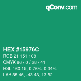 Color code: HEX #15976C | qconv.com