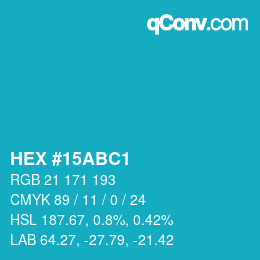カラーコード: HEX #15ABC1 | qconv.com