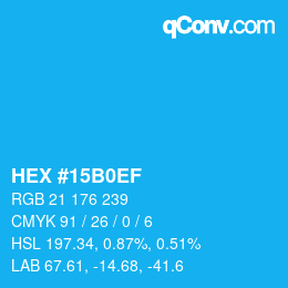 Color code: HEX #15B0EF | qconv.com