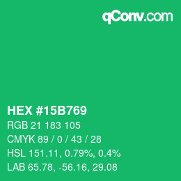 Color code: HEX #15B769 | qconv.com