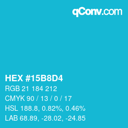 Color code: HEX #15B8D4 | qconv.com