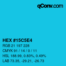 Color code: HEX #15C5E4 | qconv.com