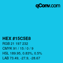 Color code: HEX #15C5E8 | qconv.com