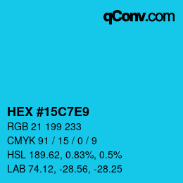 Color code: HEX #15C7E9 | qconv.com